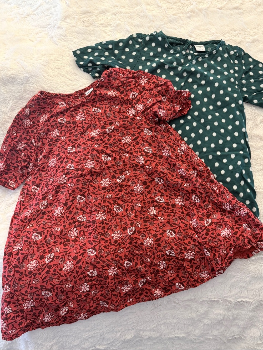 Old Navy Toddler Shift Dresses Green Dot Floral Lot of 2 Sz 3T Button Closure ZZ